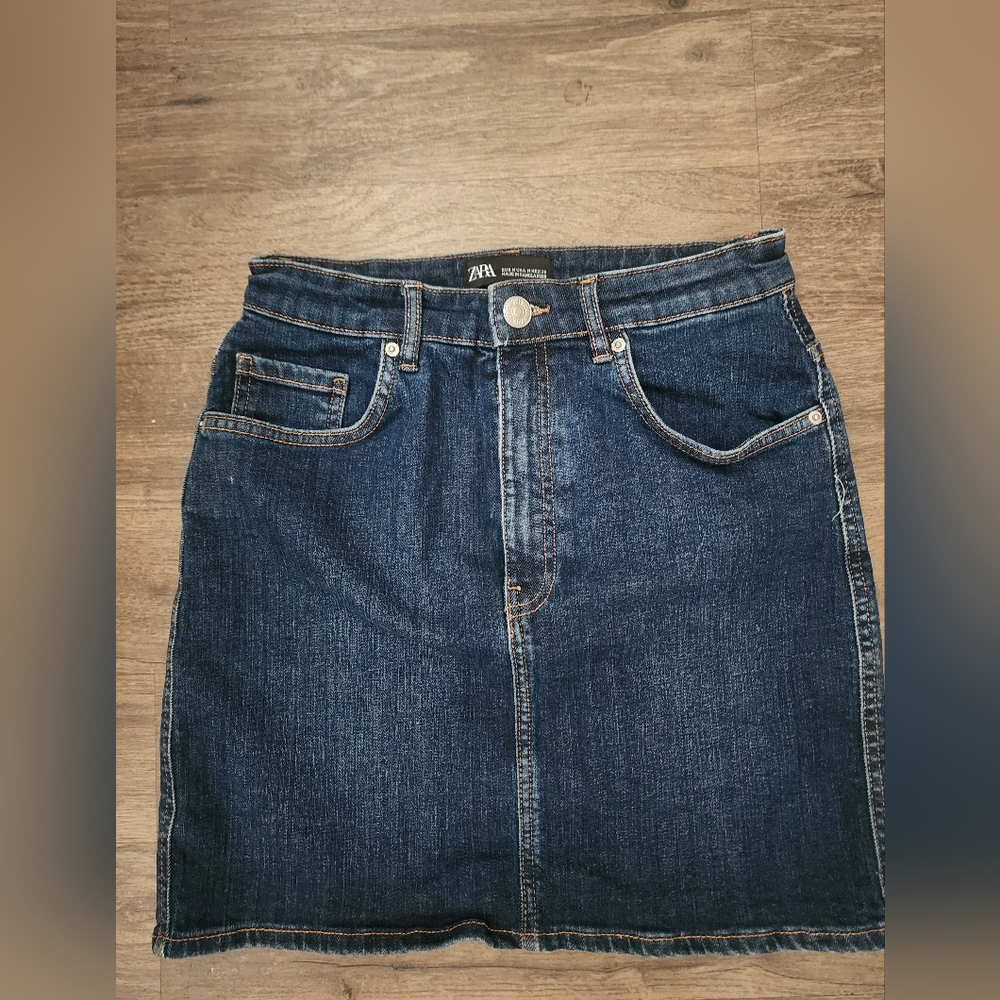 Zara Indigo Denim Skirt